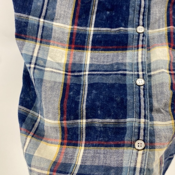 Harley Davidson button up short sleeve plaid semi distressed logo front n back - Picture 8 of 12